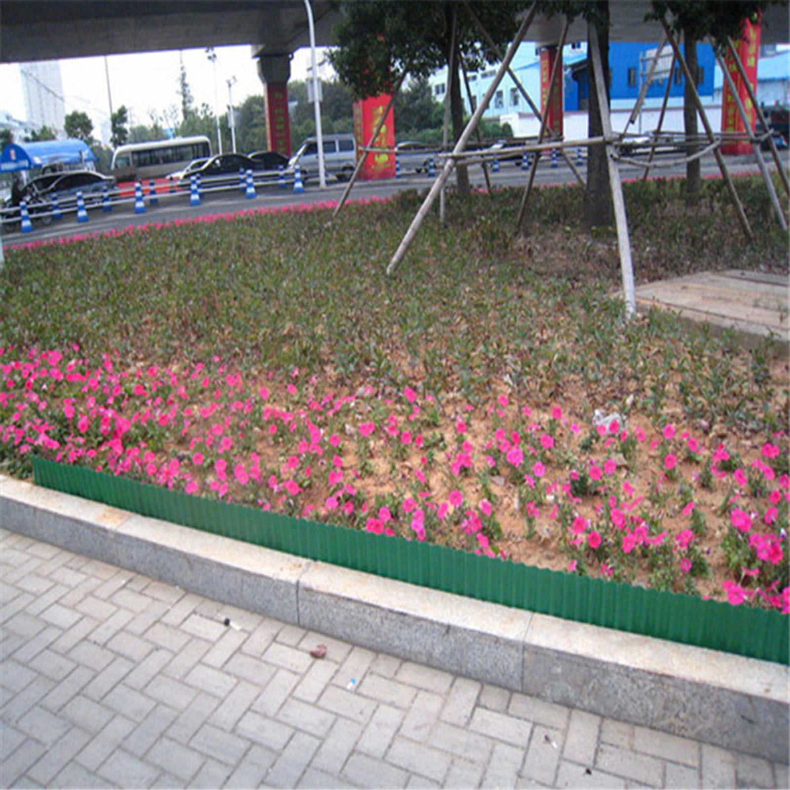 Farfi Corrugated Fence, Flexible Plastic Garden Edging, Bendable Cutable Freely 354" Long Landscape Border for Flower Beds, Lawn, and Walkways, 15.75" Height