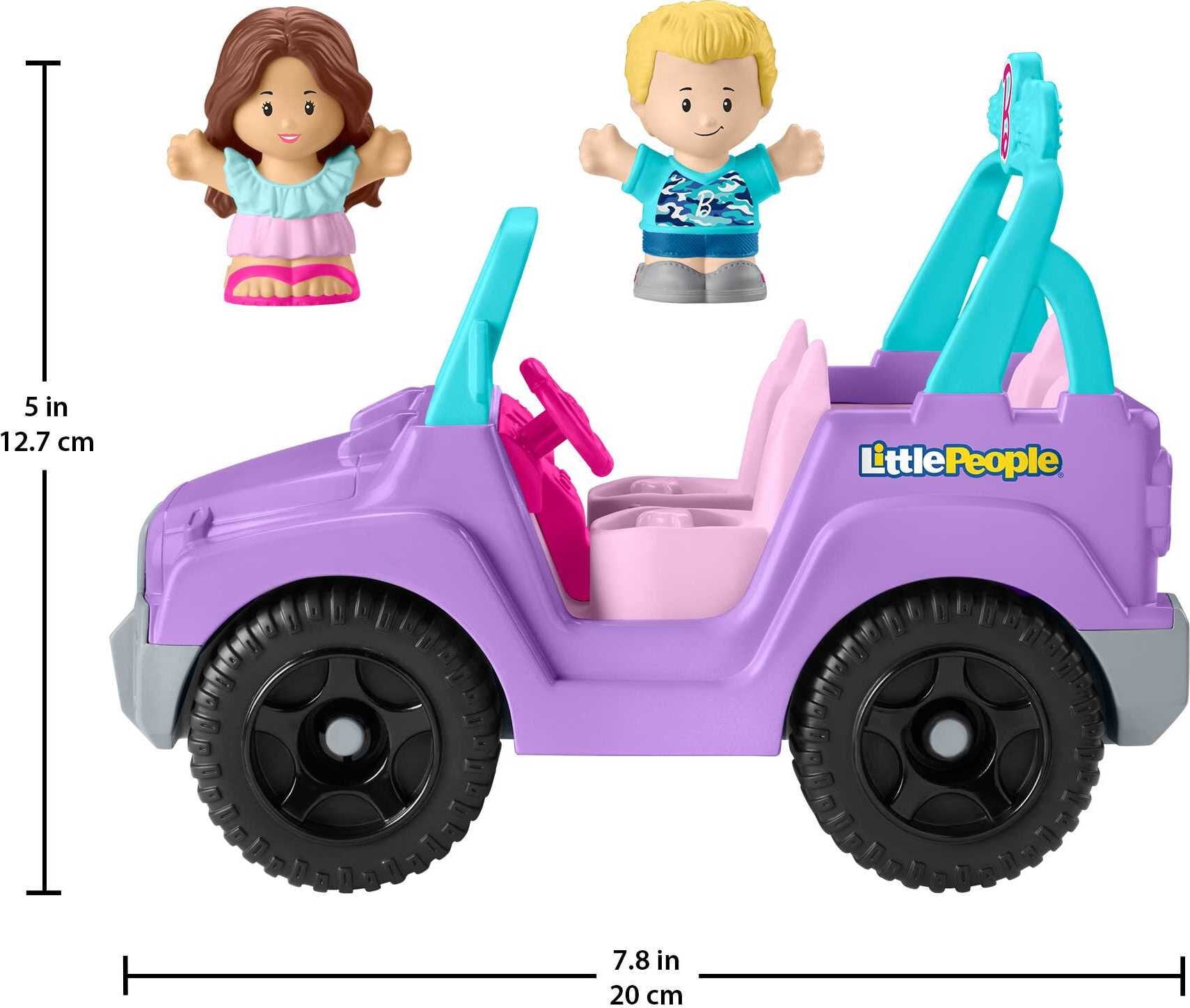 Fisher-Price Little People Barbie Toy Car with Music Sounds and 2 Figures, Beach Cruiser, Toddler Toys - 3
