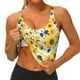 thumbnail image 3 of Fotbe Navy Blue Leaf Sunflower Sujetador Deportivo Largo sin Aros para Mujer con Almohadillas y Soporte Medio, Transpirable y Absorbente, Camiseta Tipo Chaleco o Tank Top-XX-Large, 3 of 8