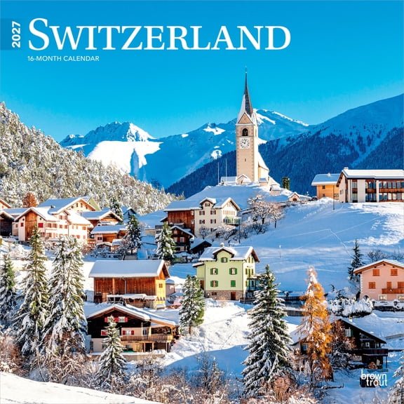 Switzerland | 2027 12x24" (Hanging) Wall Calendar | Plastic-Free | BrownTrout