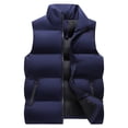 thumbnail image 1 of Chaleco informal de cuello alto para hombre, chaqueta acolchada cálida de invierno para exteriores, 1 of 7