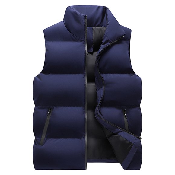 Chaleco informal de cuello alto para hombre, chaqueta acolchada cálida de invierno para exteriores