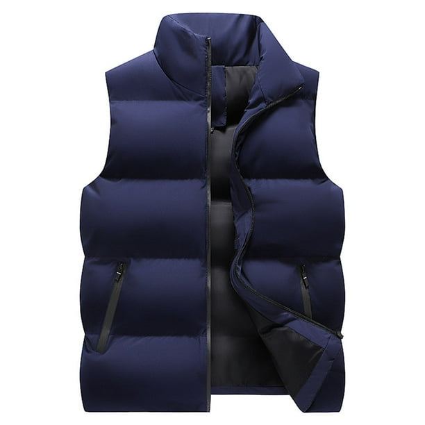 Chaleco informal de cuello alto para hombre, chaqueta acolchada cálida de invierno para exteriores
