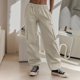 thumbnail image 1 of Pantalones Pantalones de paracaídas holgados para mujer Pantalones cargo de corte holgado Estilo vintage Y2K Traje diario Cgtredaw Beige L para Mujer, 1 of 1