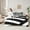 Black, variant on Homewish White Black Lines 7-Piece Twin Bedding Sets,Modern Asbtract Geometric Bedding Comforter Set,Minimalism Style Sheet Sets For Men Women,Super Cozy Room Decor