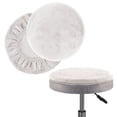 thumbnail image 3 of 2 fundas para taburete Naiovety material terciopelo Blanco L, 3 of 6
