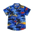 thumbnail image 3 of Rswnyirn Big Boy's Button Down Hawaiian Shirts Short Sleeve Aloha Dress Tops Floral Print T-Shirt for Type A 160, 3 of 7
