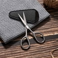 thumbnail image 5 of Precision Scissors, 3.5inch Stainless Steel Multi-Purpose Vintage Beauty Grooming Kit, Suitable For Facial Hair, Eyebrow, Eyelash, Beard, Moustache with PU Sheath, 5 of 7
