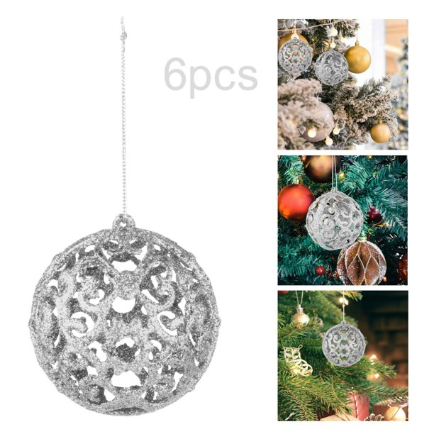 6 piezas de adornos de bolas de Navidad con , colgantes ligeros, bolas colgantes de Navidad para año Nuevo, adornos de festival de vacaciones Argén Salvador bolas colgantes