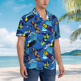 thumbnail image 3 of Pofeuu Hawaiian Style Print Hawaiian Shirt for Men Sleeves Casual Button Down Summer Beach Dress Shirts T-Shirts,Medium, 3 of 7