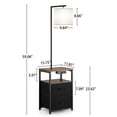 thumbnail image 5 of SUNMORY Floor Lamp with Table & 2 Drawers, Lamp with USB Port and Outlet, Nightstand with 3 Color Temperature Led Bulb Included, Floor Lamps for Living Room, Bedroom and Home Office, Walnut, 5 of 10