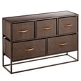 thumbnail image 7 of mDesign Wide 5-Drawer Storage Dresser, Steel Frame, Fabric Bins, Espresso Brown, 7 of 7