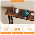 thumbnail image 4 of 79" Narrow Console Table with Power Outlet 2 Pack, Rustic Brown | Entryway Table with Charging Station & 4.9 Ft Extension Cord & Adjustable Feet, behind Couch Table for Living Room, Hallway, 4 of 8