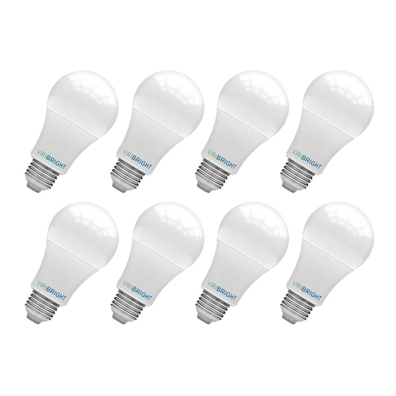 Viribright® A19 LED BULB, 9W, 800 Lumens, Non-Dimmable, Warm White 2700K (8 Pack)