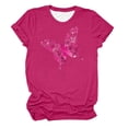 thumbnail image 4 of Womens T Shirts Fashion Tops Cancer Awareness Month Inspiring Pink Ribbon Graphic Plus Size Outfits Red, 4 of 4