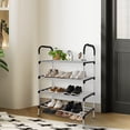 thumbnail image 3 of Homely-Hub 4-Tier Slim Shoe Rack, Compact Easy-Assembly Design Silver-Black, Space-Saving Shoe Shelf for Bathroom, Living Room, Dorm, 3 of 9