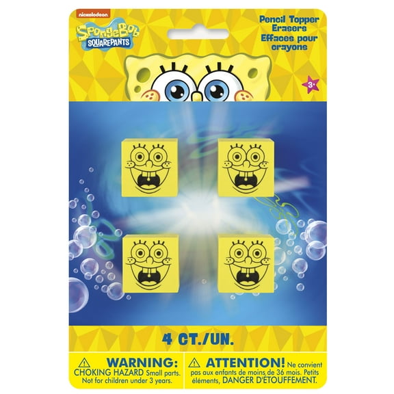 Unique Industries SpongeBob Assorted colors Birthday Party Favors, 4 count