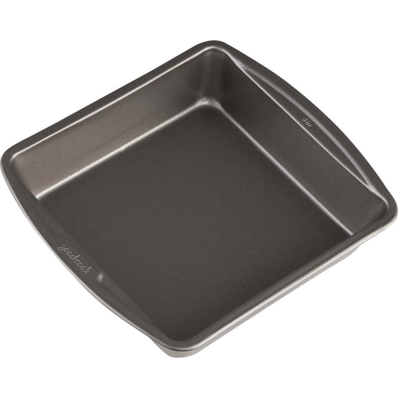 Nonstick Steel Cake Pan 8", Square, Gray, GoodCook