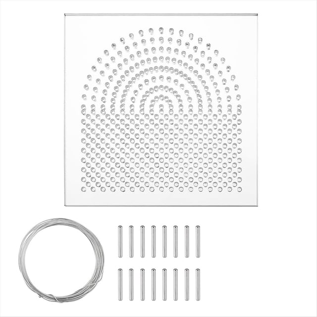 Plantilla para Doblar Alambre, Elementos de Alambre, Tableros de Bobinado de Hilo Acrílico Cuadrados de 10x10cm, Organizador de Hilo Dental con Clavijas de Metal