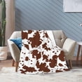 thumbnail image 2 of Brown Cow Print Blankets and Throws, Cow Blanket for Adults, Cowhide Blanket for Girls, Cute Blankets for Teen Girls, Cow Print Baby Blanket, Cow Print Stuff for Women, Cow Gifts for Women 40"x 50", 2 of 6
