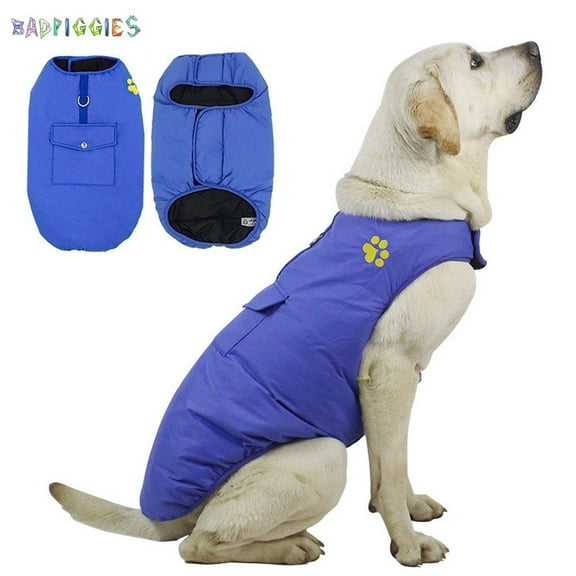 BadPiggies Double Sides Dog Vest Coat Winter Waterproof Pet Jacket for Small Medium Large Dogs (M, Blue)