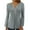 Gray, variant on Oalirro Polyester Long Sleeve Tee Shirts for Women V Neck Solid Going Out Tops for Women