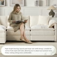 thumbnail image 6 of Harper & Bright Designs Plush Chenille Modular Sectional Sofa with Ottoman, L-Shaped 3 Seat Cloud Couch Set, Double Soft Cushions, Deep Wide Seating & Reversible Config for Living Room, Cream, 6 of 13