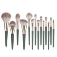 thumbnail image 1 of Makeup Brushes 14pcs/set Green Make Up Brush With Bag Cosmetics Beauty Tool Foundation Powder Blush, 1 of 5