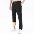 thumbnail image 2 of SSAAVKUY Men's Winter Fleece Sweatpants Sherpa Lined Pants Warm Lounge Drawstring Jogger Trousers Athletic Pants Black 6, 2 of 6