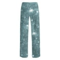 thumbnail image 4 of Rutainlusire Womens Trendy Shiny Sequin Comfy Daily Pants 2025 Women's Fashion Printing Pockets Elastic Waist Drawstring Fallow Full Length Pants, 4 of 5
