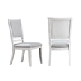 thumbnail image 4 of Dover 60-78-96" Rectangle Expanding Dining Table Set Server Armchair White Wood, 4 of 10