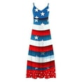 thumbnail image 4 of Womens Sleeveless Spaghetti Straps Maxi Dress Stars Stripes 4th of July Patriotic Sundress Summer Dresses, 4 of 6
