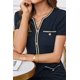 thumbnail image 5 of Vestido GRACE KARIN con cuello en V, punto en A, línea A, azul marino para mujer, 5 of 6