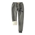thumbnail image 2 of jsaierl Fleece Lined Sweatpants for Women Winter Thick Warm Pants Fleece Super Comfy Trousers Drawstring Soft Workout Joggers Sweatpants, 2 of 6