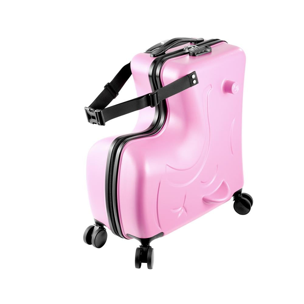 WAASOSCON 3-6 Years Old Ride-On Suitcase with 360° Swivel Wheels and Rear Brake, 20 Inch Airplane-Approved Luggage with 3-Digit Lock, Anti-Scratch Frosted Design