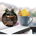 thumbnail image 5 of Eveokoki 11" Coffee Bar Sign,Wooden Coffee Bar Sign Round,Modern Farmhouse Coffee Bar Decor, Coffee Sign Hanging Wall Decor for Home Restaurants Outdoor Indoor Decoration, 5 of 5