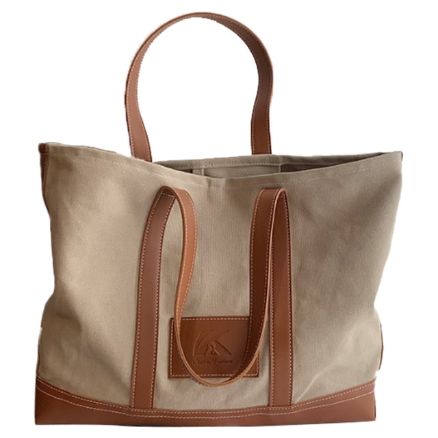 Bolso grande de lona para mujer, bolso de hombro informal con cremallera y bolsillo para viajes, playa, trabajo, compras