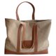 thumbnail image 1 of Bolso grande de lona para mujer, bolso de hombro informal con cremallera y bolsillo para viajes, playa, trabajo, compras, 1 of 5