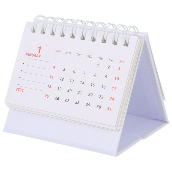Milisten 2026 Compact Desktop Calendar with Foldable Stand for Office Planning
