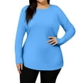 thumbnail image 6 of Women's Plus Size Swim Shirt Long Sleeve Rash Guard UV Protection Sun Shirts UPF 50+ Quick Dry Hiking Fishing Tops Blue XL, 6 of 6