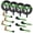 Green, variant on Mega Cargo Control USA 4 Pack 2" x 10' Car Tie Down with Flat Hook Auto Hauler Ratchet Strap Kit