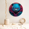 thumbnail image 5 of Disketp Neon Cyberpunk Blue Bear Ceramic Plate Dinner Plates Bone China Decorative Plates Art Ceramic Ornaments for Wall Hanging Decoration -7in, 5 of 6