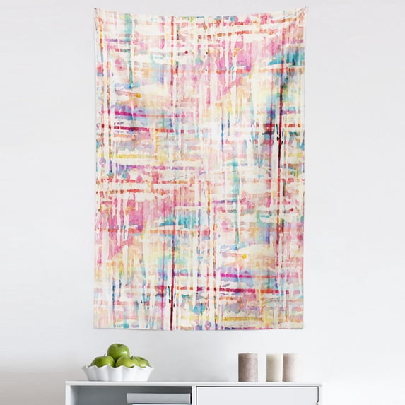 Abstract Tapestry, Abstract Paint Manifold Complicated Mixed and Lines Print Illustration, Fabric Wall Hanging Decor for Bedroom Living Room Dorm, 5 Sizes, Multicolor, by Ambesonne