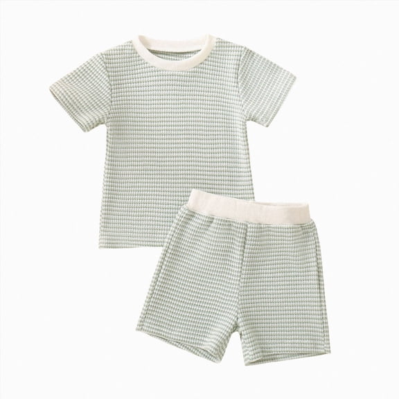 Ymyiu Boys' Clothing Sets Toddler Baby Boy Summer Outfit T-Shirts Top Shorts Set Infant Boy Summer Clothes 3-6 Months (Green,3-6 Months)