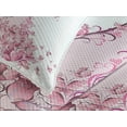 thumbnail image 4 of Ambesonne Wedding Quilted Bedspread Set 3 Pcs, Floral Bridal Gown, King Size, Pale Pink Maroon White, 4 of 5