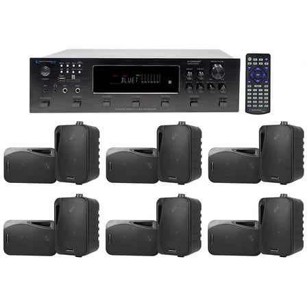 Technical Pro 6000w (6) Zone, Home Theater Bluetooth Receiver  (12) 4" Speakers