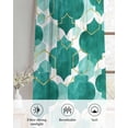 thumbnail image 6 of Green Geometric Moroccan Sheer Curtains 54 Inch Length 2 Panels Set for Living Room/Bedroom, Abstract Art Teal Ombre Modern Kitchen Curtains Grommet Semi-Sheer Curtains Window Treatments 42"x54"x2, 6 of 7