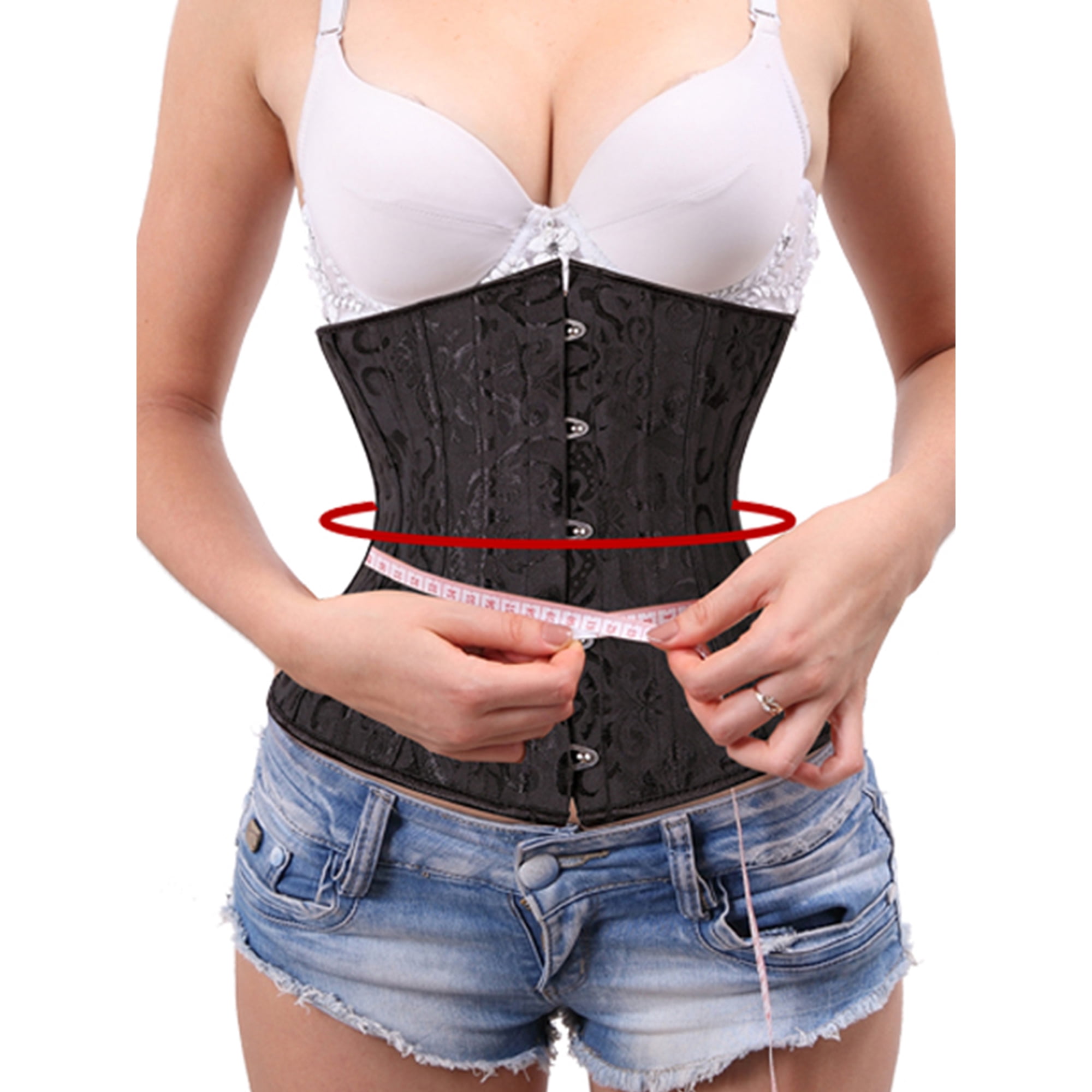 Women s Fashion Waist Trainer Balck Corset Waist Training Corsets and Bustiers Underbust Corset with Thong Walmart
