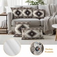 thumbnail image 6 of Brown Boho Outdoor Waterproof Pillow Covers, Vintage Rustic Southwest Aztec Geometric Decorative Rectangle Throw Pillowcase Sofa Cushion Sham for Patio/Couch/Chair, 20"x12" 2 Pack, 6 of 8