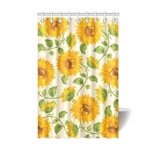 MOHome Lovely Sunflower Shower Curtain Waterproof Polyester Fabric